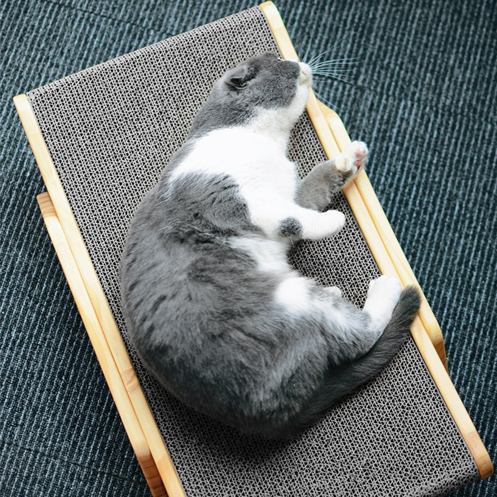Wooden Cat Scratcher Bed - 3-in-1 Lounge, Post, Toy Zydropshipping