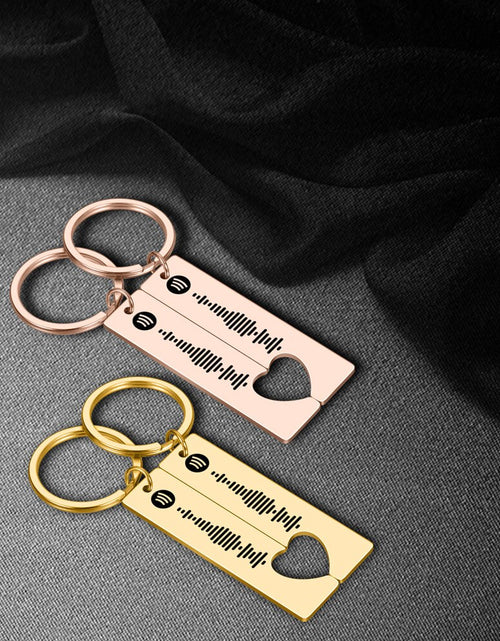 Load image into Gallery viewer, 2pcs Personalized Spotify Code Keychain Engraved Music Jewelry Birthday Gift Zydropshipping
