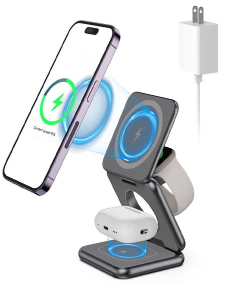 Load image into Gallery viewer, 3 in 1 Charging Station Fold able Magnetic Charger Zydropshipping
