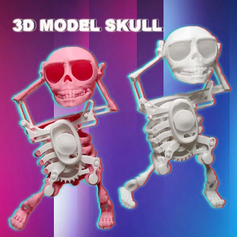 3D Printed Mini Skull Toy - Custom Funny Decompression Tool