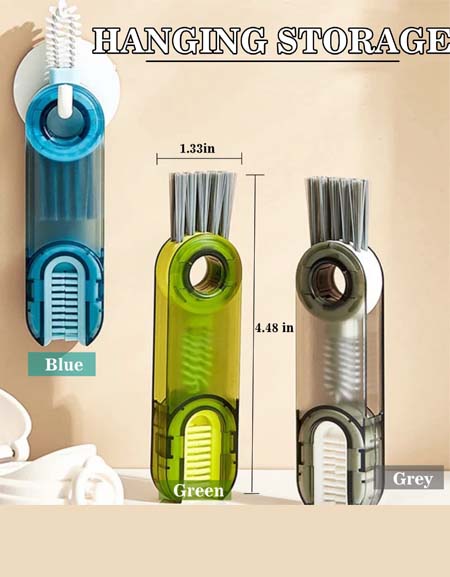 Load image into Gallery viewer, 3-in-1 Bottle Cup Lid Detail Brush - Silicone Straw Cleaner - Multi-functional Gap Cleaner
