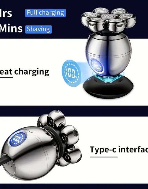 Load image into Gallery viewer, 5-in-1 Electric Head Shaver: Rotary Blades Clippers Nose Trimmer, Brush Massager
