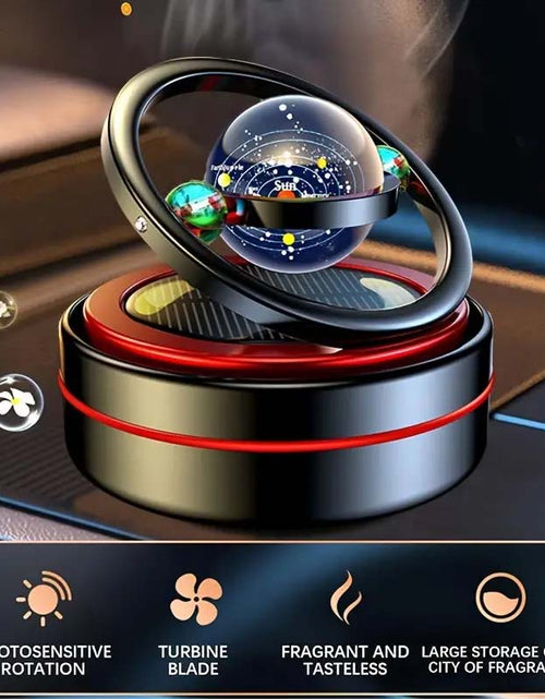 Load image into Gallery viewer, Solar-Powered Rotating Car Air Freshener – Aluminum Aromatherapy Diffuser
