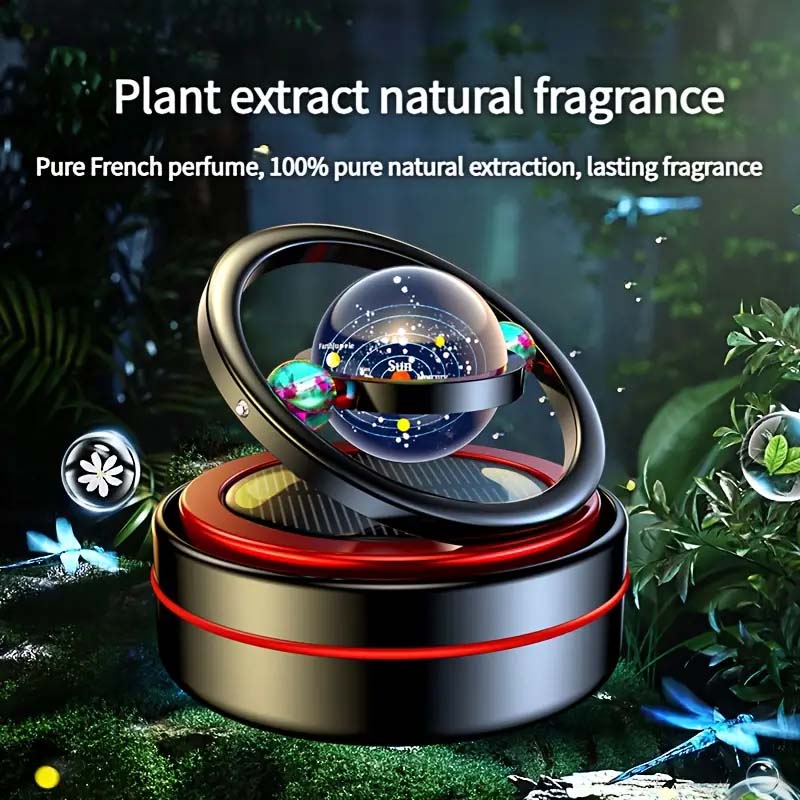 Solar-Powered Rotating Car Air Freshener – Aluminum Aromatherapy Diffuser