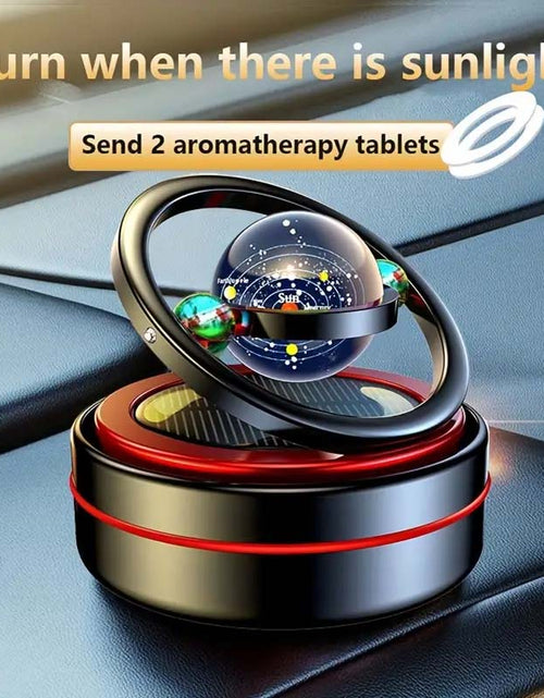 Load image into Gallery viewer, Solar-Powered Rotating Car Air Freshener – Aluminum Aromatherapy Diffuser
