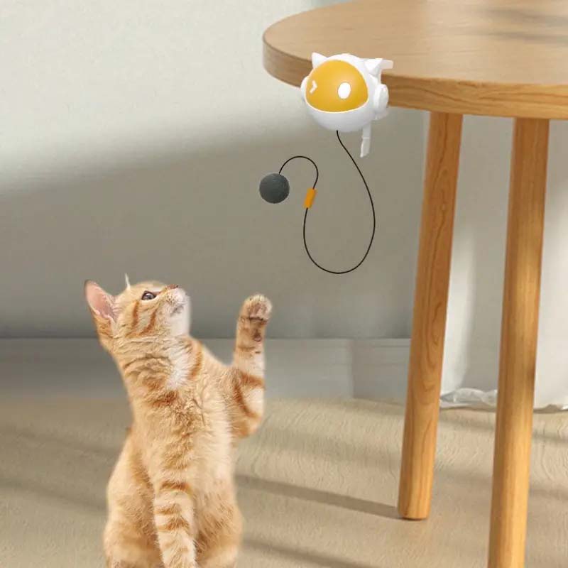 Interactive Cat Teaser Toy with Hands-Free Rising Ball.