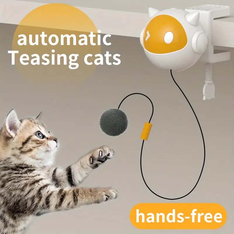 Interactive Cat Teaser Toy with Hands-Free Rising Ball.