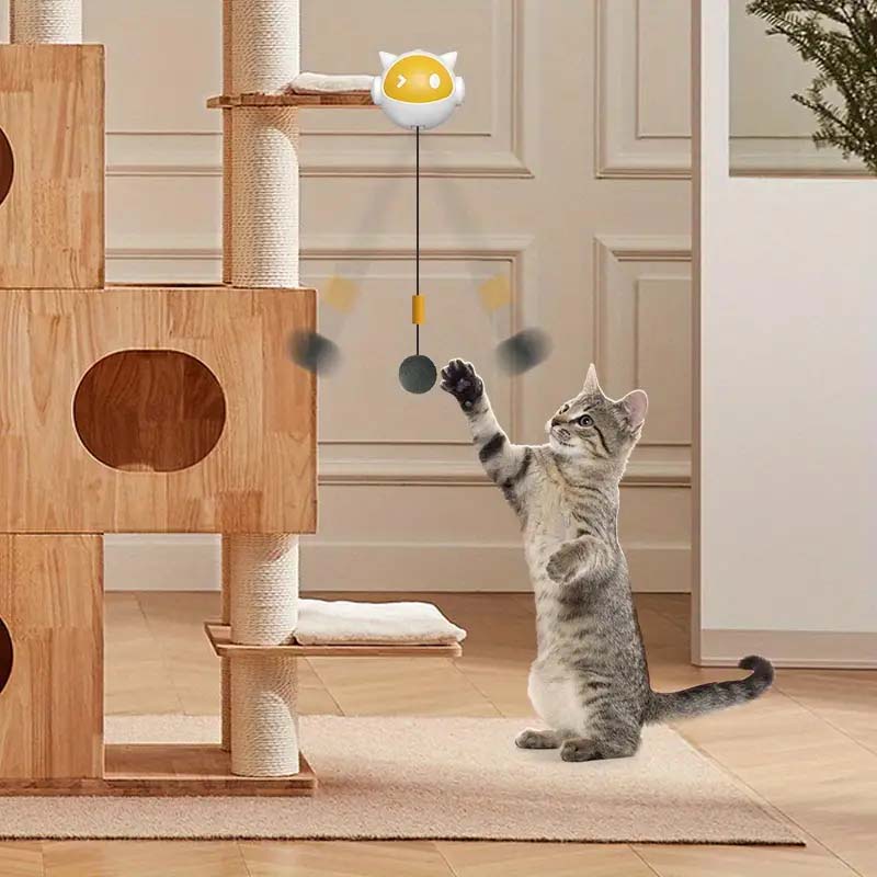 Interactive Cat Teaser Toy with Hands-Free Rising Ball.