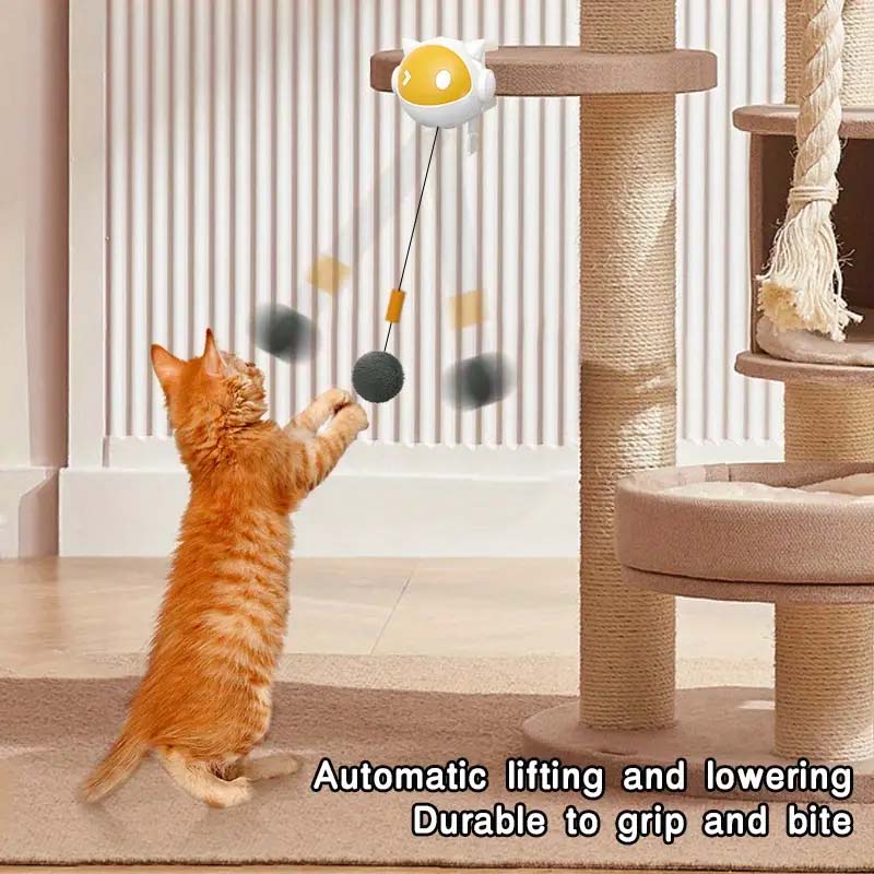 Interactive Cat Teaser Toy with Hands-Free Rising Ball.