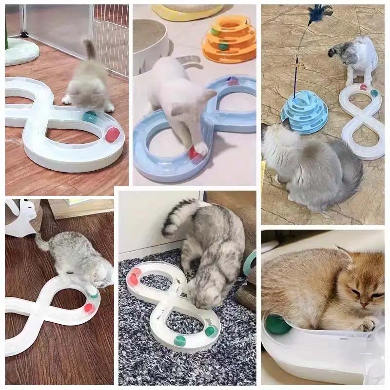 Interactive Cat Turntable Toy - Durable, Self-Entertainment for Indoor Cats Kittens.