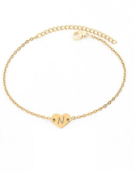 Charmingly Yours: Personalized Elegance with Alphabet Heart Bracelet Zydropshipping