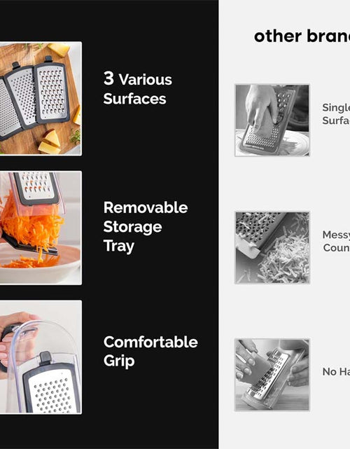 Load image into Gallery viewer, Cheese Grater with Garlic Crusher and Vegetable Peeler
