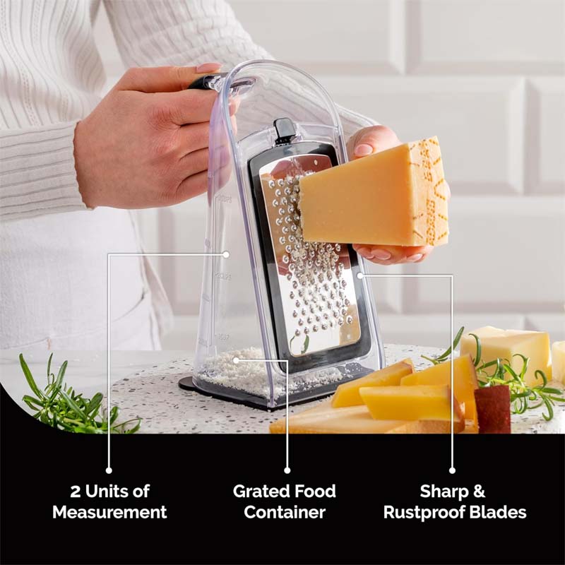 Cheese Grater with Garlic Crusher and Vegetable Peeler