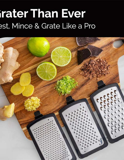 Load image into Gallery viewer, Cheese Grater with Garlic Crusher and Vegetable Peeler
