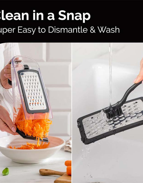 Load image into Gallery viewer, Cheese Grater with Garlic Crusher and Vegetable Peeler
