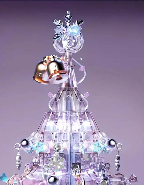 Load image into Gallery viewer, Purple Christmas Tree Music Box with Lights
