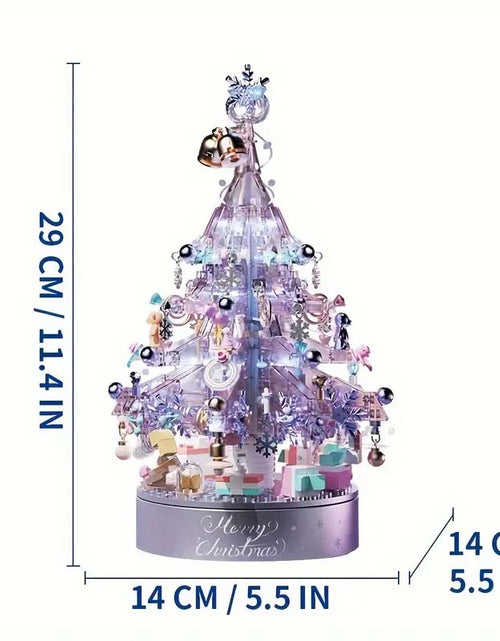 Load image into Gallery viewer, Purple Christmas Tree Music Box with Lights
