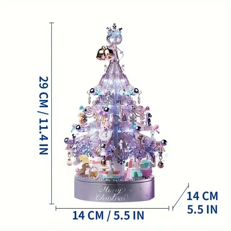 Purple Christmas Tree Music Box with Lights