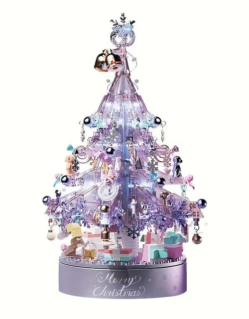 Load image into Gallery viewer, Purple Christmas Tree Music Box with Lights
