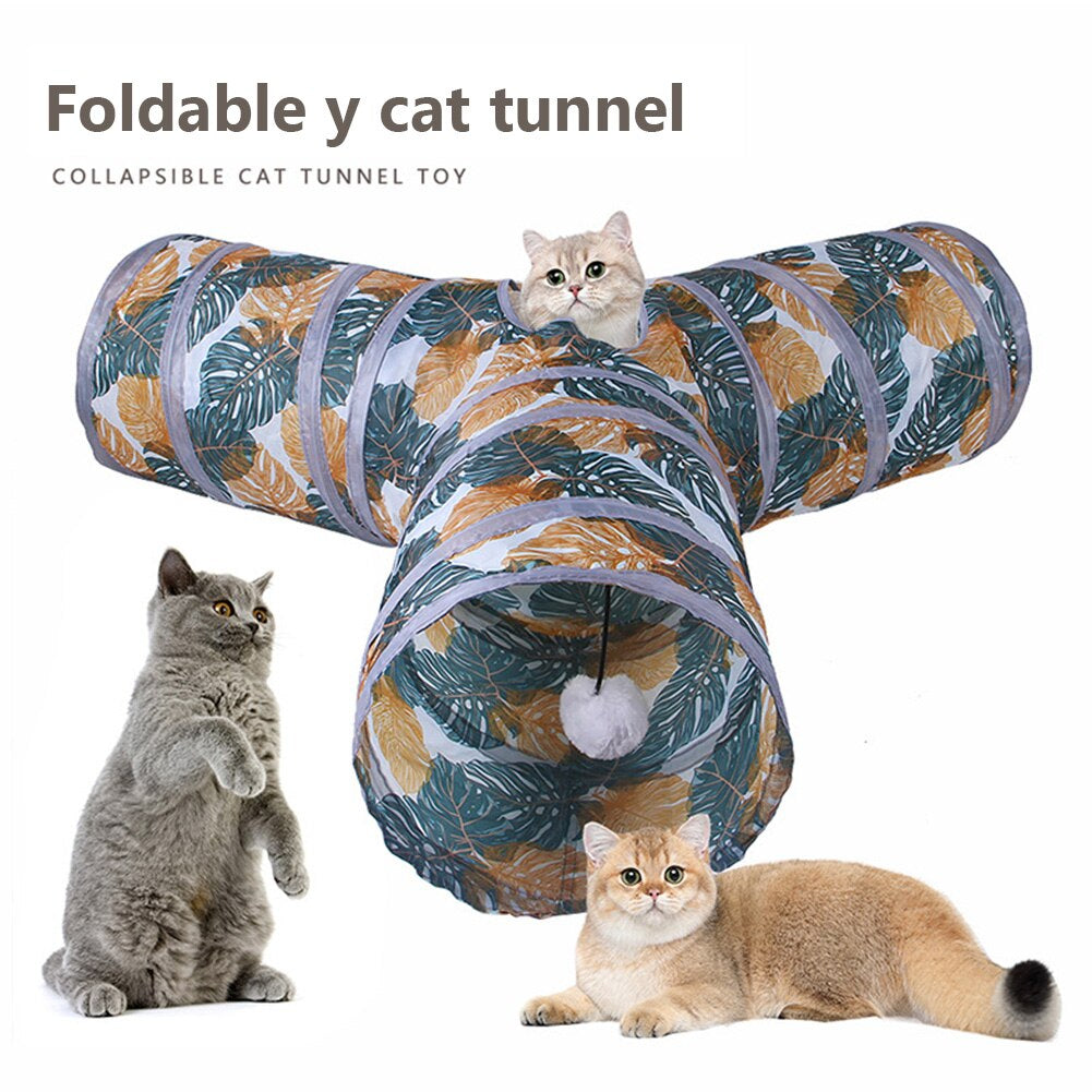 Collapsible Cat Tunnel: 2/3/4 Way Small Animal Tube for Kitty Fun Zydropshipping