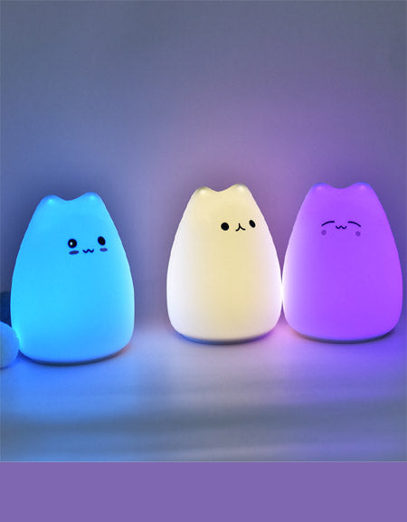 Cute Cat Night Light: Color-Changing Children's Day Gift Zydropshipping