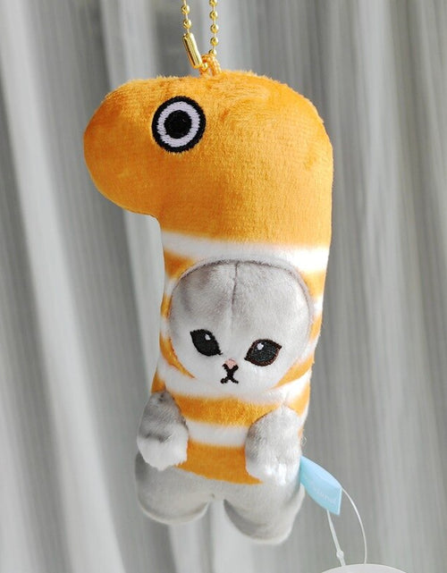 Load image into Gallery viewer, Cute Shark Cat Fried Shrimp Plush Doll Keychain Zydropshipping
