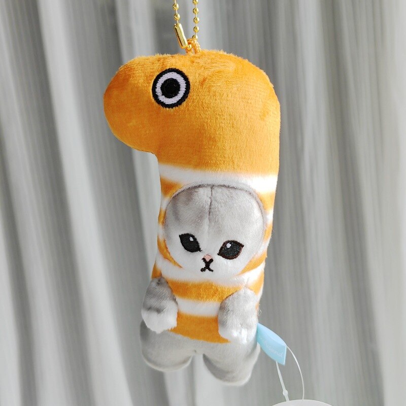 Cute Shark Cat Fried Shrimp Plush Doll Keychain Zydropshipping