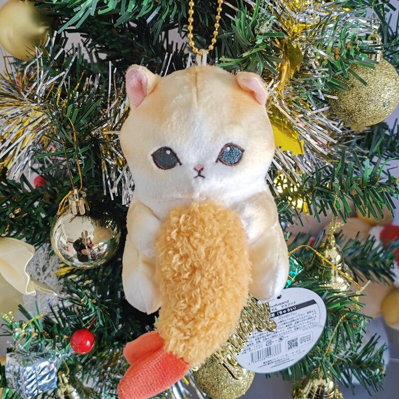 Cute Shark Cat Fried Shrimp Plush Doll Keychain Zydropshipping