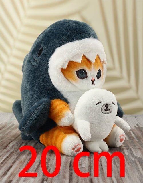 Load image into Gallery viewer, Cute Shark Cat Fried Shrimp Plush Doll Keychain Zydropshipping
