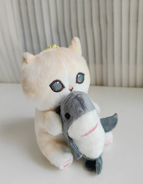 Load image into Gallery viewer, Cute Shark Cat Fried Shrimp Plush Doll Keychain Zydropshipping
