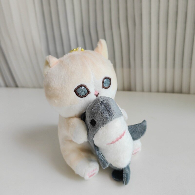 Cute Shark Cat Fried Shrimp Plush Doll Keychain Zydropshipping