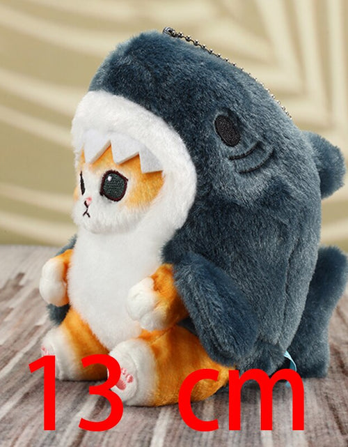 Load image into Gallery viewer, Cute Shark Cat Fried Shrimp Plush Doll Keychain Zydropshipping
