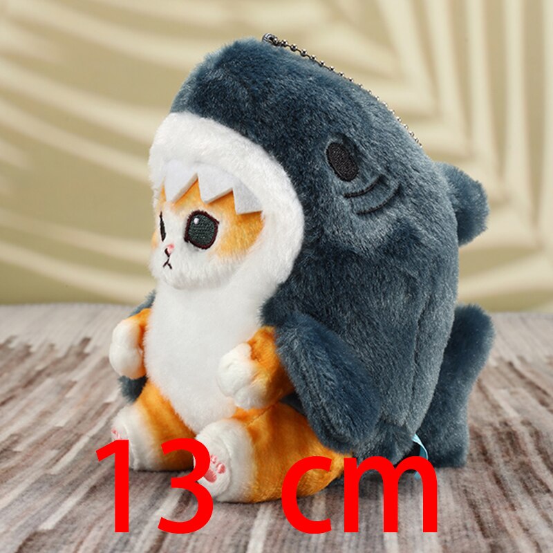 Cute Shark Cat Fried Shrimp Plush Doll Keychain Zydropshipping