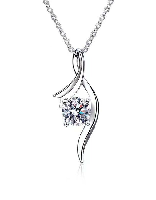 Load image into Gallery viewer, 925 Sterling Silver Classic Four-Claw 1 Karat Diamond Necklace
