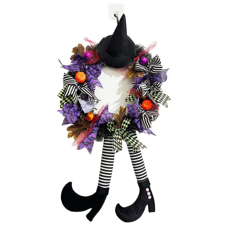 Witch Hat Halloween Door Wreath – Garden Hanging Decoration