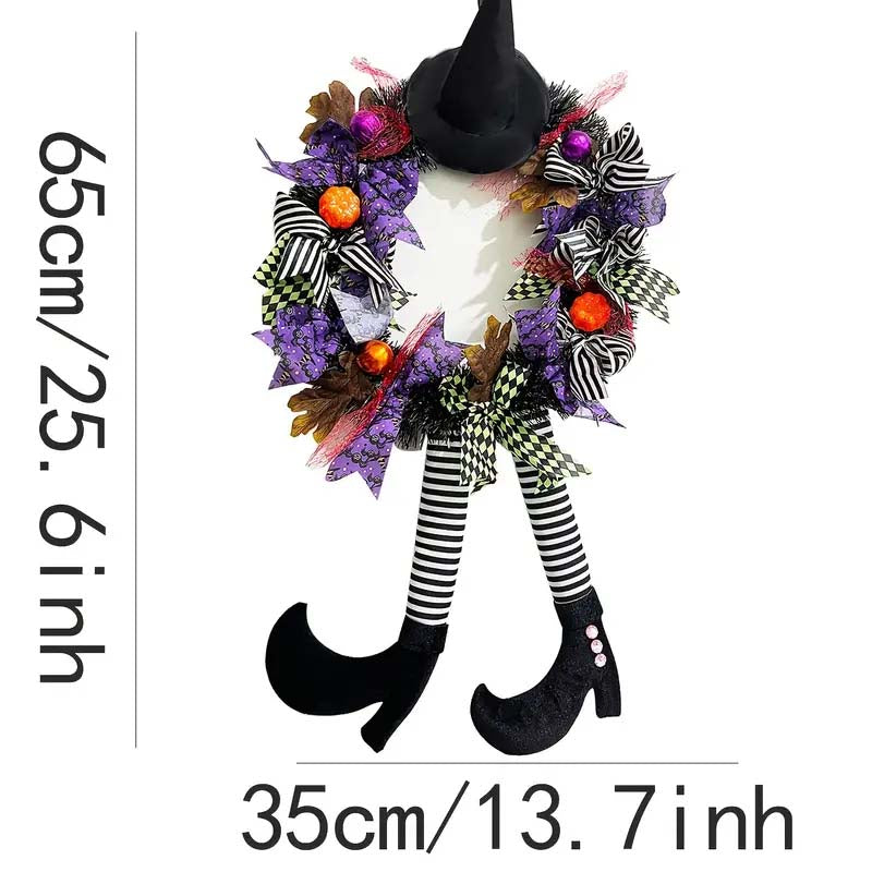 Witch Hat Halloween Door Wreath – Garden Hanging Decoration