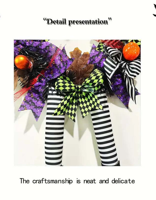 Load image into Gallery viewer, Witch Hat Halloween Door Wreath – Garden Hanging Decoration
