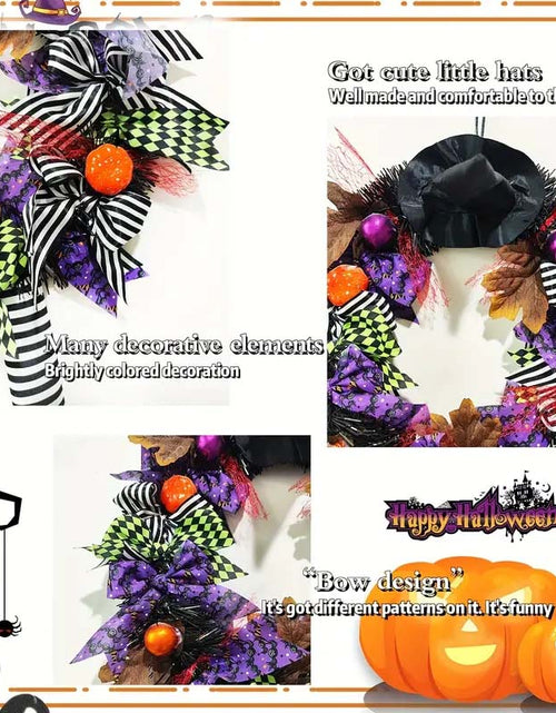 Load image into Gallery viewer, Witch Hat Halloween Door Wreath – Garden Hanging Decoration
