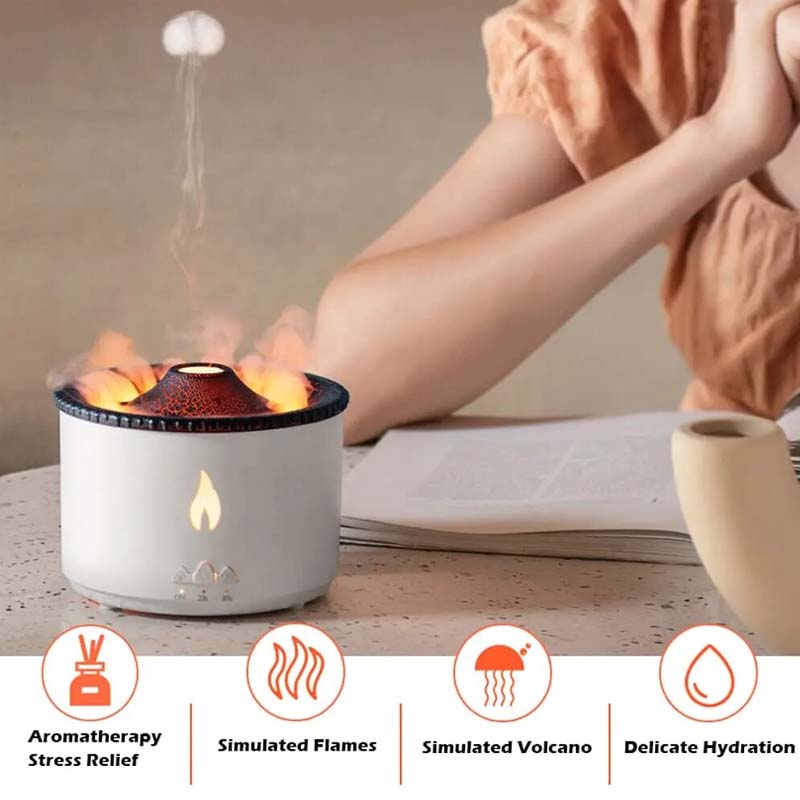 Essential Volcano Flame Oil Diffusers Zydropshipping