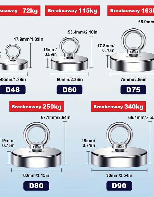 Load image into Gallery viewer, Neodymium Countersunk Ring Bolt Magnet - Heavy Duty Fishing Magnet
