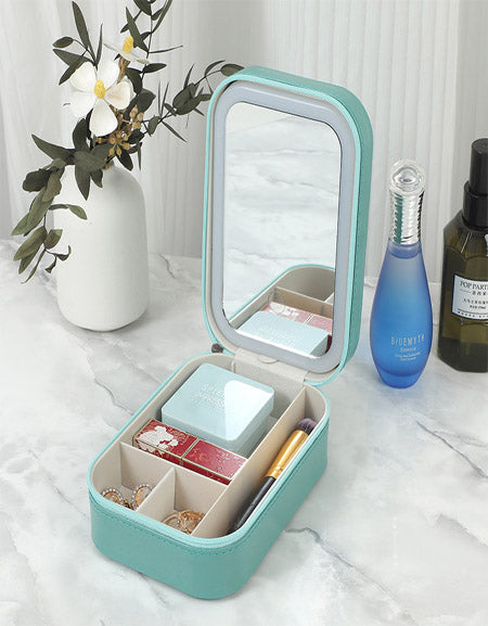 Foldable LED Makeup Mirror & Travel Jewelry Box Zydropshipping
