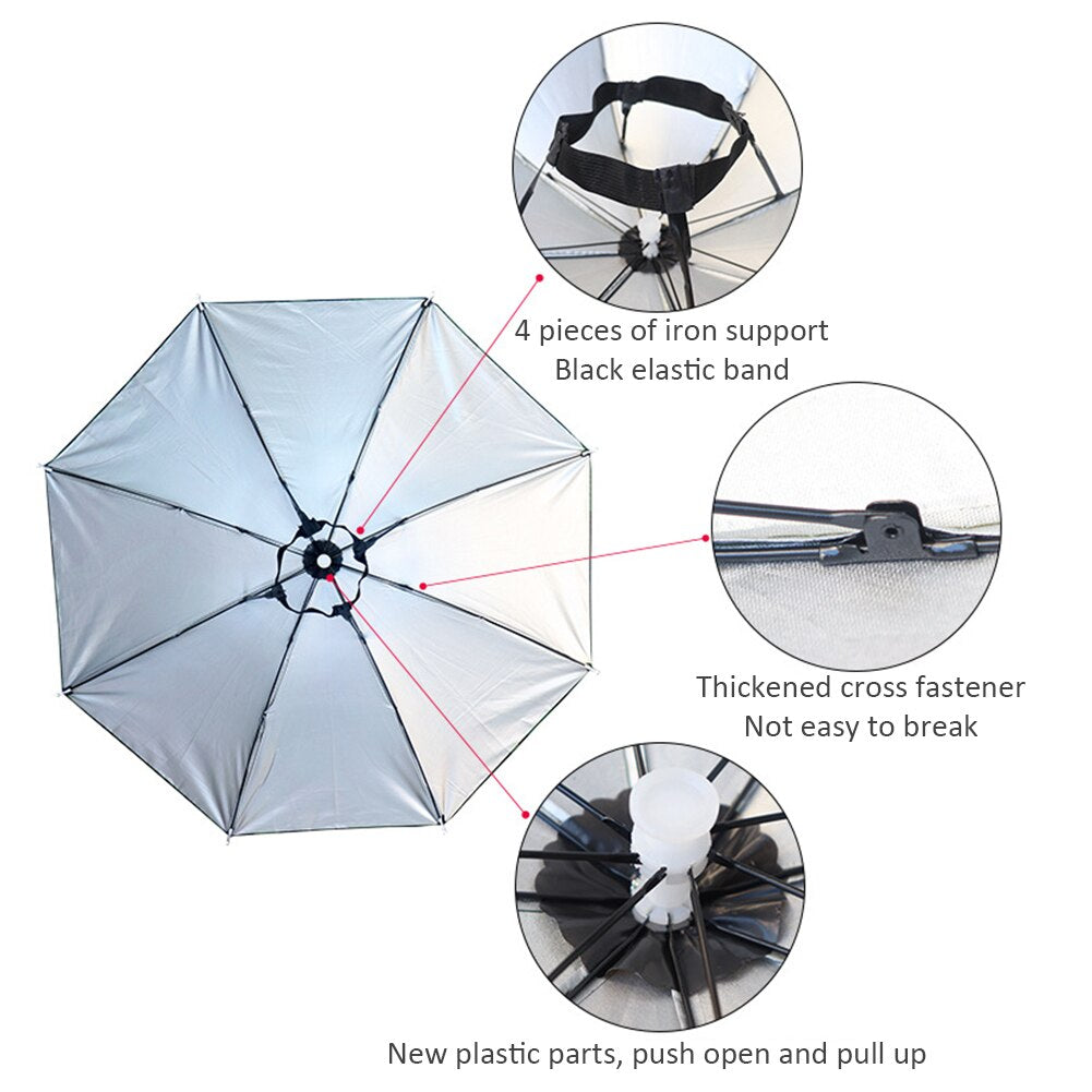 Foldable Umbrella Hat for Outdoor Activities Zydropshipping