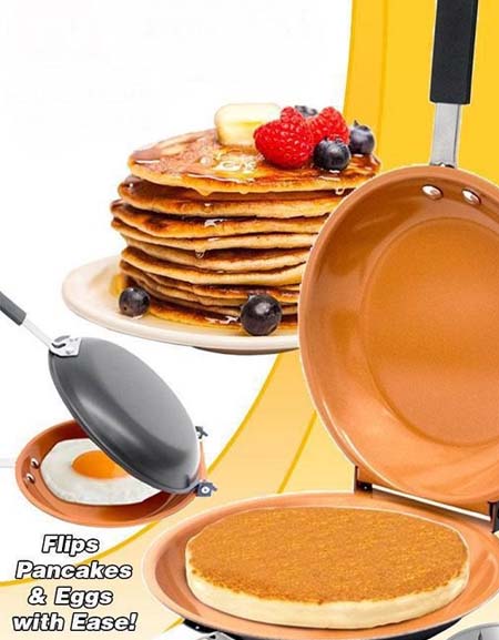 Load image into Gallery viewer, Ultimate Flippin&#39; Ease Double Non-Stick Pancake Pan: Effortless Flipping for Perfect Pancakes Every Time
