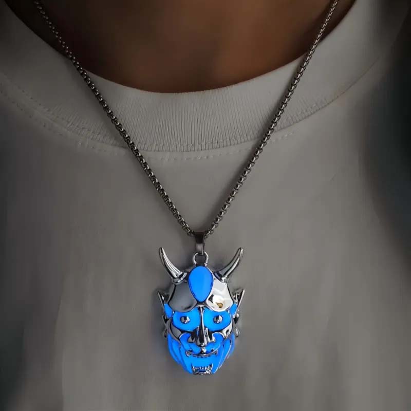 Luminous Ghost Mask Pendant Necklace