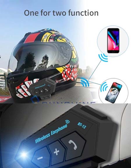 Bluetooth Motorcycle Helmet Speaker: Hands-Free Calling, MIC