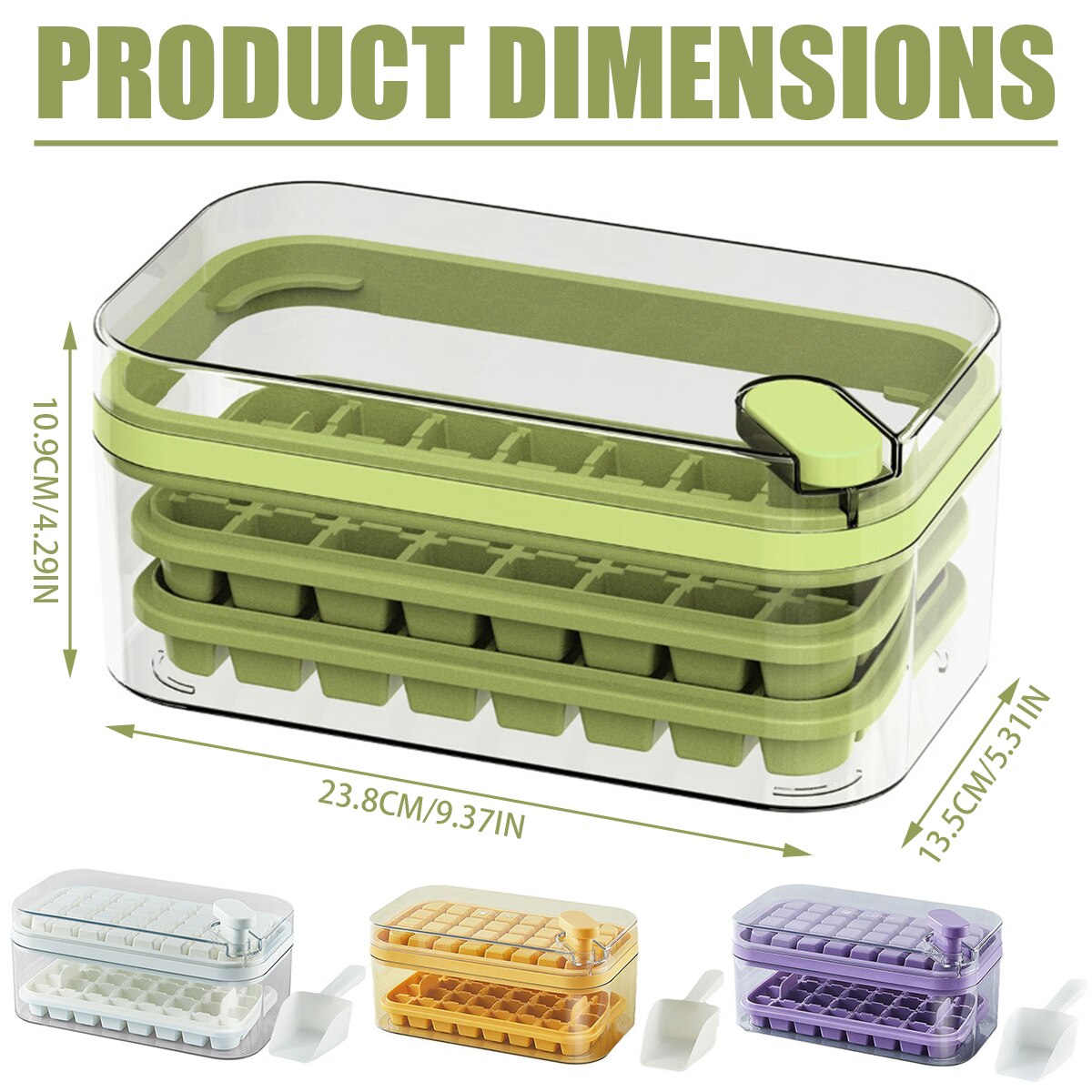 Ice Cube Tray Set - Nugget Ice with Storage, Stackable, Easy Release Zydropshipping