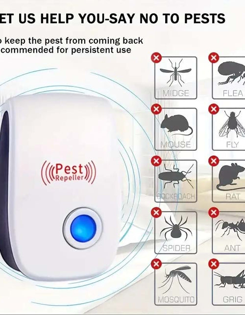 Load image into Gallery viewer, 4-Pack Ultrasonic Plug-In Insect Repellent - Non-Toxic Pest Control for Home &amp; Office
