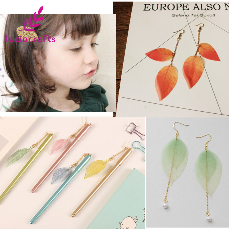 Lucia Crafts 36pcs /Bag Multi-Color Artificial Skeleton Leaf Dry Leaves Scrapbooking Girl DIY Material C0704 Zydropshipping