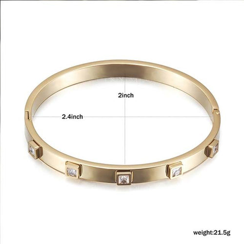 Load image into Gallery viewer, Metal Stone Hinged Bangle Zydropshipping
