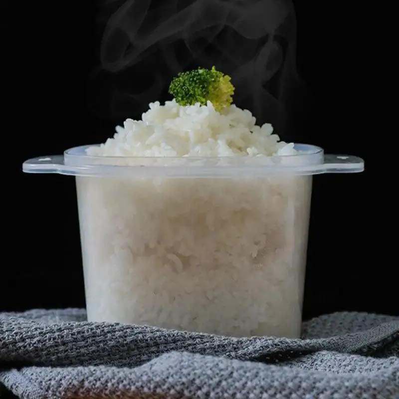 Portable White Microwave Rice Cooker